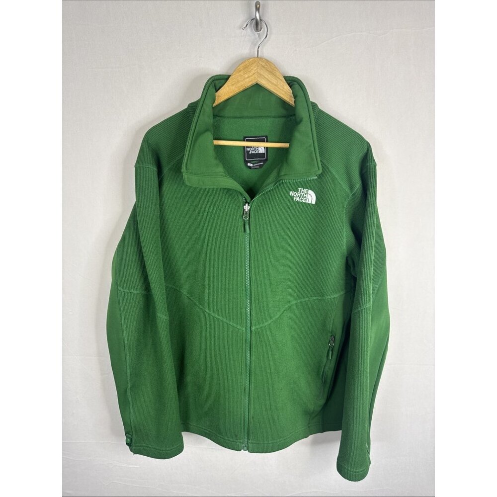 The North Face Green Knit Fleece Full Zip Jacket Men’s L